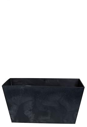Planters Pride Charisma 60cm Tapered Recycled Plastic Trough, Marbled Grey | 38.6L Raised Rectangular Veg Trug Planter for Herbs & Shrubs | Indoor Houseplant Pot, Outdoor Balcony & Patio Planter Box