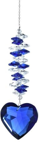zaoalife Kristall Herz Kugel Prisma Anhänger - Dekoration, Geschenk, Schmuck - Elegant - Blau - Valentinstag - Kristall - Hängend - 31 cm