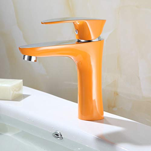 Bathroom Sink Taps Paint Green Orange Yellow Copper Jade Leaf Basin Hot and Cold Water Faucet Mixing Valve Bathroom Sanitary Ware Faucet, WESLNN, b