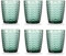 TRESV Set de 6 Vasos Colores o Transparente, Vaso de Cristal agua de 270ml, Vaso de Agua y Bebidas, Aptos para Lavavajillas (Green)