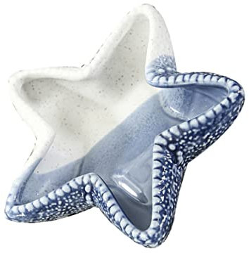 GAROZATION 1pc Starfish Storage Tray Candy Bowls Decorative Porcelain Trinket Jewlery Plate Decor for Table Easter Paper Plates and Jewelry Plate Sea Decor Home Key Storage Dish Ceramics Blue