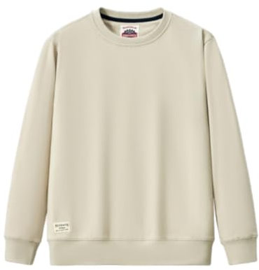 PANVER Pullover Herren Casual Mode Sport Sweatshirt Herren Slim Fit Warm Komfortable Langärmeliges Sweatshirt Herren Klassisch Trend All-Match Sweatshirt Herren M-Beige 4XL