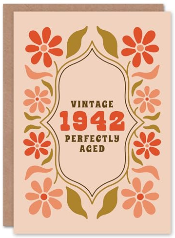 Artery8 Vintage Year Floral Flowers Her Born 1942 Aged 83 Years Old 83rd Birthday Card Mum Gran Wife