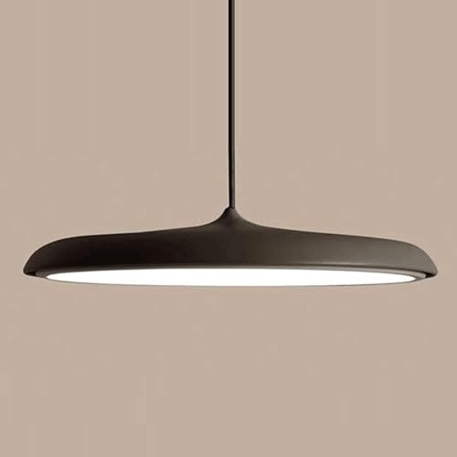 Luces colgantes LED, lámpara de platillo volador de color, lámpara colgante redonda minimalista moderna, accesorio de iluminación de techo con luz variable de tres colores, restaurante, bar, club