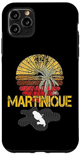 Coque pour iPhone 11 Pro Max Martinique - idée cadeau souvenir design Carte géographique