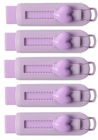 5 x einziehbarer Kunst-Radierer mit Push-Pull-Design, niedliche Schreibtischdekoration, weicher, elastischer Gummi für präzises Radieren, Schreibwaren, Korrekturprodukte, Büroprodukte (lila)