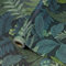 ConCus-T Tropical Botanical Wallpaper Green Leaf Flower Wall Paper with Butterfly Vintage Black Background Textured Sticky Back Vinyl Self Adhesive Contact Paper Peel and Stick, 44.5 x 1000CM