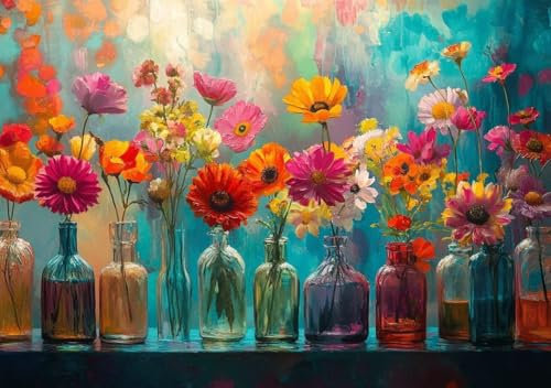 Puzzle 2000 Teile Erwachsene Klassische Puzzle Stillleben mit Blumen, Um Die ProblemlöSungsfäHigkeiten Zu Verbessern, FöRdert Konzentration und Geduld, Erwachsene und Kinder Ab 14 Jahren 100x70 cm Q-2