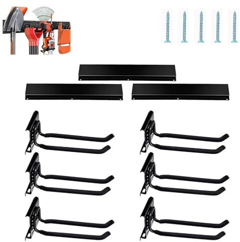 Wall Mount Garage Organizer - Adjustable Folding Chair Storage Rack, Space Saving Hanging Solution for Garden Tools and Chairs