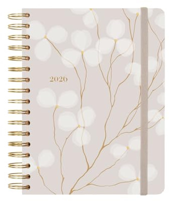 Finocam - Terminplaner 2026 Wochenansicht Horizontal | Januar–Dezember (12 Monate) | Jahresterminplaner 2026 mit Gummiband | Doppelte Spiralbindung Festeinband Optimal - Vera - International