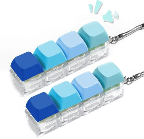 2 Pièces Porte-clés Fidget Toys, Bleu Dégradé, Jouets de Décompression Fidget Clavier Clic Linéaire pour soulager Le Stress et décorer