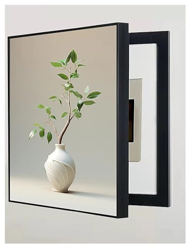 Wandmontierte Schalttafelabdeckung, moderner Zählerkasten, dekorative Malerei, versteckte Schalttafel, Sicherungskastenabdeckung, Schrank mit PS-Rahmen(B,35x45cm)