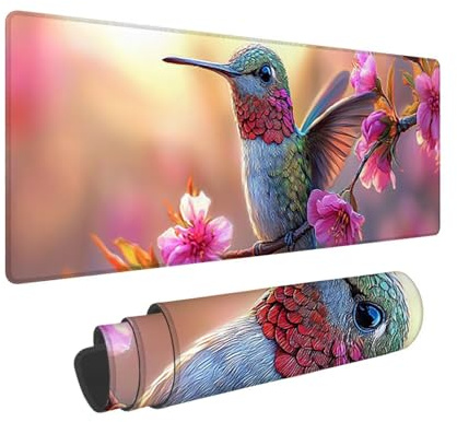Tapis de Souris de Jeu, 1600 x 800 mm XXL Tapis Souris Gaming Grand, Antidérapant Étanche, Extended Long Clavier Mouse Pad, Accessoire Bureau, pour Gamer, Ordinateur, PC (Oiseau Mouche) X-225