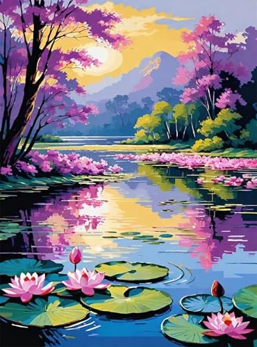 Puzzle 150 Teile Erwachsene Landschaft Lotus Klassisches Puzzles, Anspruchsvoll Schwer Impossible Puzzles, Geschicklichkeitsspiel für Die Ganze Familie 35 x 25 cm