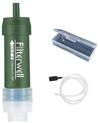 Paille filtrante à eau portable, filtre à eau personnel, ultrafiltration de 0,01 micron, purificateur d'eau en plein air, kit de survie d'urgence pour camping, randonnée et voyage