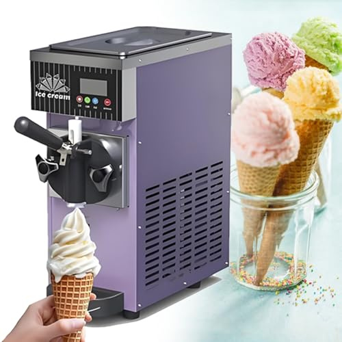 Atwynd Gelatiera per Gelato Soft per Uso Domestico, Macchina per Gelato Professionale, Gelatiera da Banco per Gelato Soft Gelatiera, capacità 4-5 kg/H, per Ristoranti o Snack Bar Purple