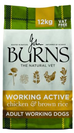 Burns Pet Nutrition Hypoallergenic Complete Dry Dog Food Adult and Senior Dog Active For Working Dogs Chicken and Rice 12 kg
