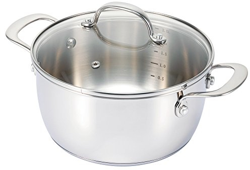 Bekaline 13511204 Belvia Faitout + couvercle verre en acier inoxydable 20 cm