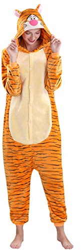 Yimidear Unisex Adult Pyjamas Cosplay Tier Onesie Nachtwäsche Nachtwäsche, Tigger, M