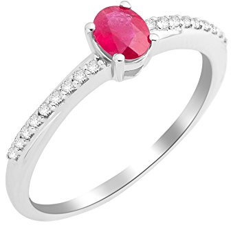 Miore Damen Solitär-Ring, 9 Karat Gelbgold, Rubin - 58 (18.5)