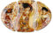 Carmani - Oval Glasplatte mit Gustav Klimt Gemälden 38.5x26.5cm