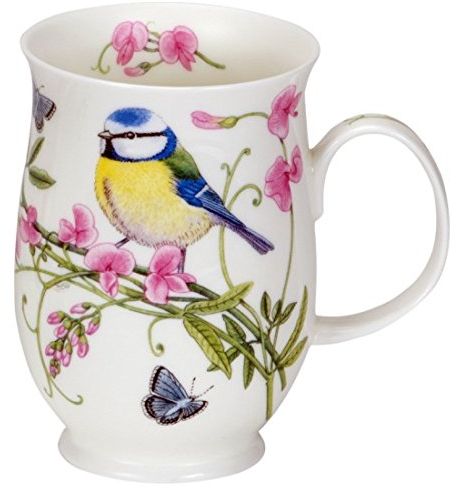 Dunoon Hedgerow Birds Blaumeise Becher, Porzellan, Becher, 310 Milliliter