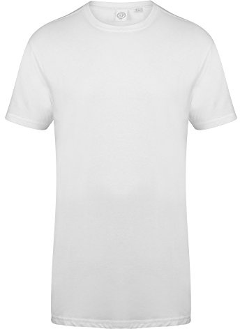 Skinnifit Mens Longline Dipped Hem T-Shirt (2XL) (White)
