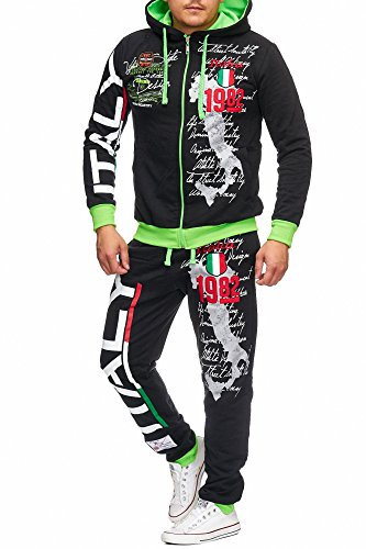 L.G Life Herren Trainingsanzug Italien (S, Grün)