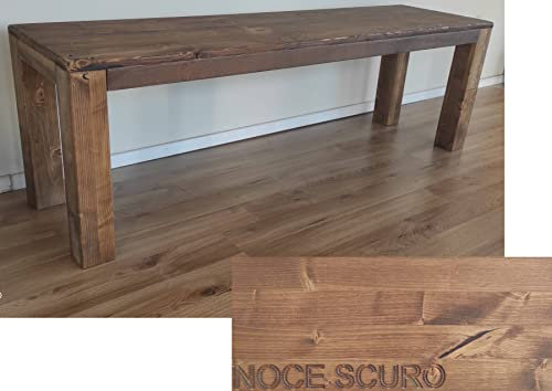 TOTAL WOOD 2012, Banco de Madera, Modelo Graziano, para Jardín Interior y Exterior, de Abeto Impregnada, Asiento Artesanal de Madera también a Medida (100x38,5x50, Nogal Oscuro)