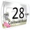 CS Printing House Number Sign Plaque Garden Glass Effect Acrylic Sign Door Plate Marble Wall Display 2 Part Branded Acrylic (Simply Pink)