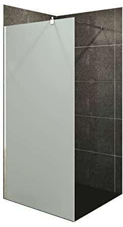 i-flair Duschabtrennung Walk In FIONA 80x200 cm Duschwand Dusche 10mm STARK aus SATINIERTEM NANO ESG Sicherheitsglas mit EDELSTAHL Wandprofil #740