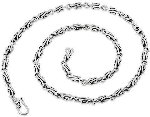 KnSam Schmuck 925 Silber Kette Ohne Anhänger Herren Halskette als Geschenk für Mann Freund, Königskette Länge 45cm
