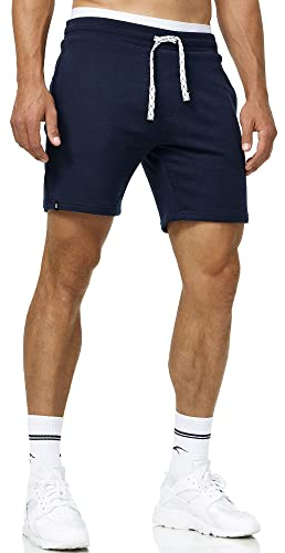 Indicode Herren Aldrich Sweatshorts mit Kordelzug | Herrenshorts Sportshorts für Männer Navy, M