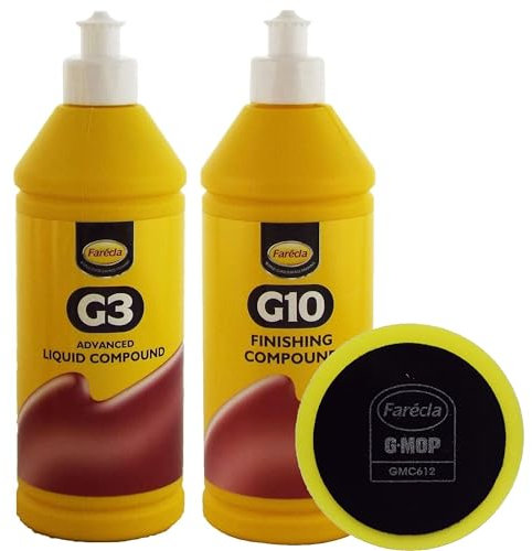 FARECLA G3 Advanced Liquid Compound 500ml & G10 Rubbing Compound 500ml & GMC606 6 Wet Use Foam Pad