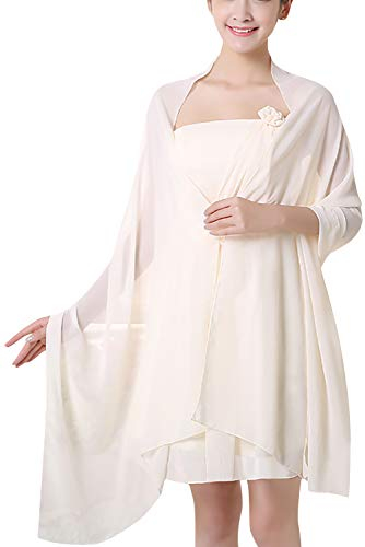 YAOMEI Damen Schals Chiffon, Halstücher Stola Umschlagtücher Umschlagtücher Halstuch für Hochzeiten Braut Bridemaids Abendgarderobe (76,8 * 43,3 Zoll (195 cm * 110 cm), Gold)