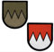 Café Viereck ® Bundeswehr Deutschland Bayern Franken Patch – Gestickt mit Klett – 5,5 cm x 6,5 cm – 2 Stück – Rot/Weiß & Oliv