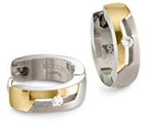Boccia Damen-Creolen Titan mit Diamanten bicolor 05045-04