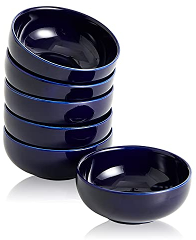 Swuut Bol à Pincettes Lot de 6 en Céramique de 7cm Pour,Préparation Culinaire 70ml Mini Sauce, Sharcuterie, Sauce Soja (Bleu)