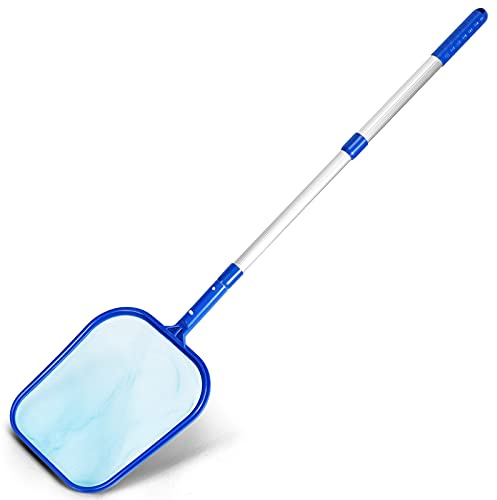 Evob Poolkescher mit Verstellbarer Teleskopstange von 43,2–101,6 cm – feines Netz – Laubkescher zur Reinigung der Oberfläche von Schwimmbädern, Whirlpools, Spas und Brunnen