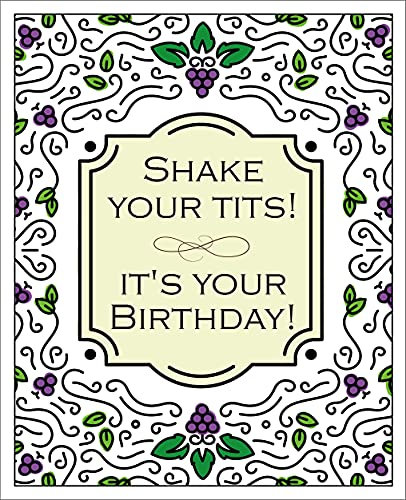 Pack of 2 - Shake Your Tits - Wine Labels - Fun Textured Self Adhesive Happy Birthday Wine Labels