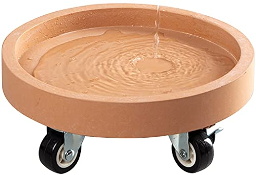 ZYCSKTL Soucoupe Plateau Mover Plateau De Pot De Fleur Rond Rétro avec Rouleaux, Support De Plateau d'eau pour Plantes Mobiles D'extérieur, Portant 50-400kg (Color : A, Size : 40cm)