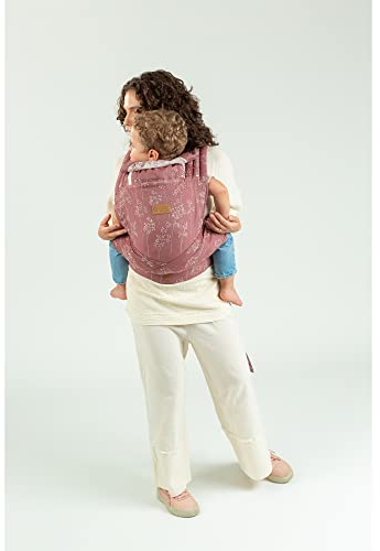 Isara Quick Half Buckle Babytrage in Meadow Grass für Neugeborene ab Geburt bis Kleinkindalter (50-98 cm) - schnelles & einfaches Anpassen an die Größe des Kindes - Tragesystem für Mann und Frau