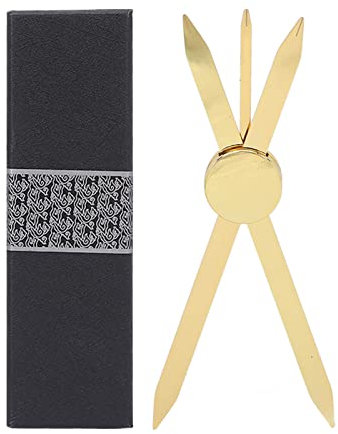 Righello per Sopracciglia con Bussola Regolabile, Strumento di Misurazione per il Trucco del Posizionamento delle Sopracciglia in Acciaio Inossidabile (oro)