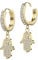 beyoutifulthings 1 Paar Damen Creolen Ohr-Hänger Anhänger Hamsa-Hand Pavé Zirkonia Clear Ohr-ringe Ohr-stecker Ohringe Gold