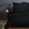 Pizuna 400 Fadenzahl aus Baumwolle Bettwäsche Schwarz 100% Langstaple Baumwolle Bettbezug und Kissenbezug, 100% Baumwolle Mako Satin 3-Teilig Bettwäscheset 200x220 + 80x80 Schwarz