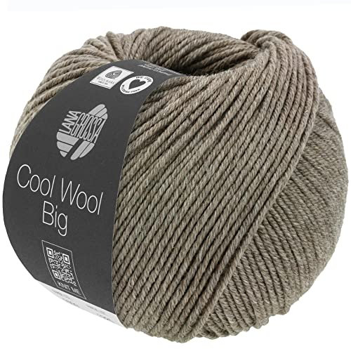 LANA GROSSA Cool Wool Big Melange | Extrafeine Merinowolle waschmaschinenfest und filzfrei | Handstrickgarn aus 100% Schurwolle (Merino) | 50g Wolle zum Stricken & Häkeln | 120m Garn FB 1621
