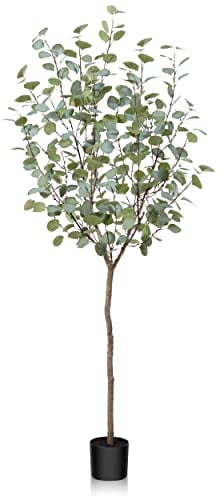 Fopamtri Artificial Eucalyptus Fake Plants 150 cm Faux Eucalyptus Artificial Plants Indoor Outdoor Artificial Tree for Home Garden Office Decoration (1 Pack)
