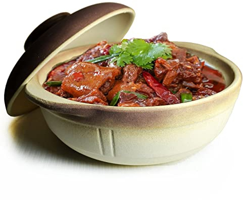 Kasserolle Schüsseln Französisch Zwiebel Suppe Topf Retro Ton Keramik mit Deckel Kochen Suppe Shaguo (DR24cm)
