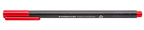STAEDTLER triplus fineliner 334 – Rot, 10 Stück, 0,3 mm | Dreikantiger Schaft, Wasserbasis-Tinte – ergonomisch, gleichmäßig – Art.-Nr. 334 R-2