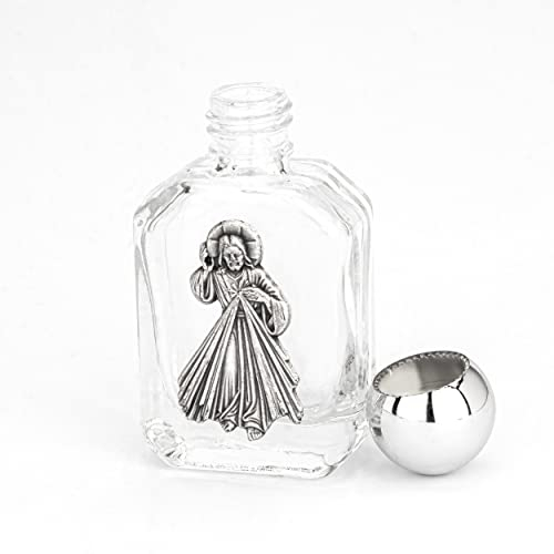 NKlaus 15ml Sakrale Weihwasserflasche aus Glas motiv Barmh. Jesus 6x3x2 cm Wallfahrt 14362